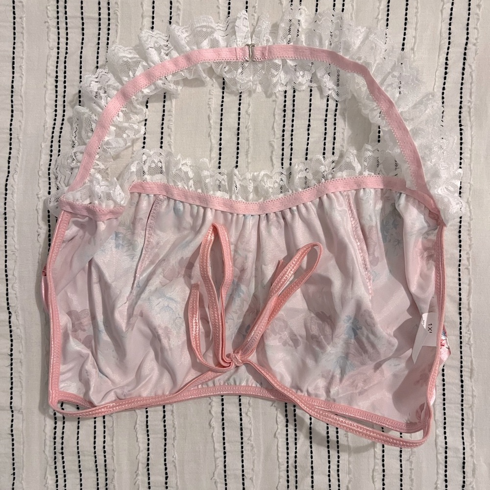 NWT SHEIN Floral and Lace Flirty Pajama Set Size 1XL - Picture 3 of 11